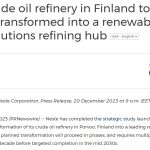 Neste计划将芬兰炼油厂转变为可再生能源中心，以推动绿色转型